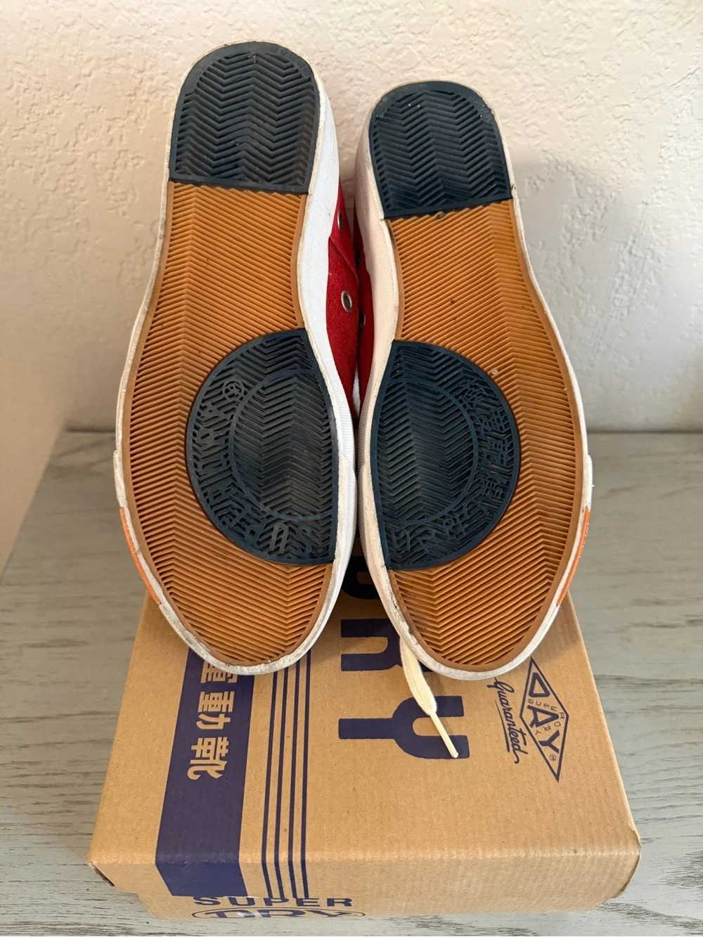 Superdry Men’s Red Suede High-Top Sneakers size 9